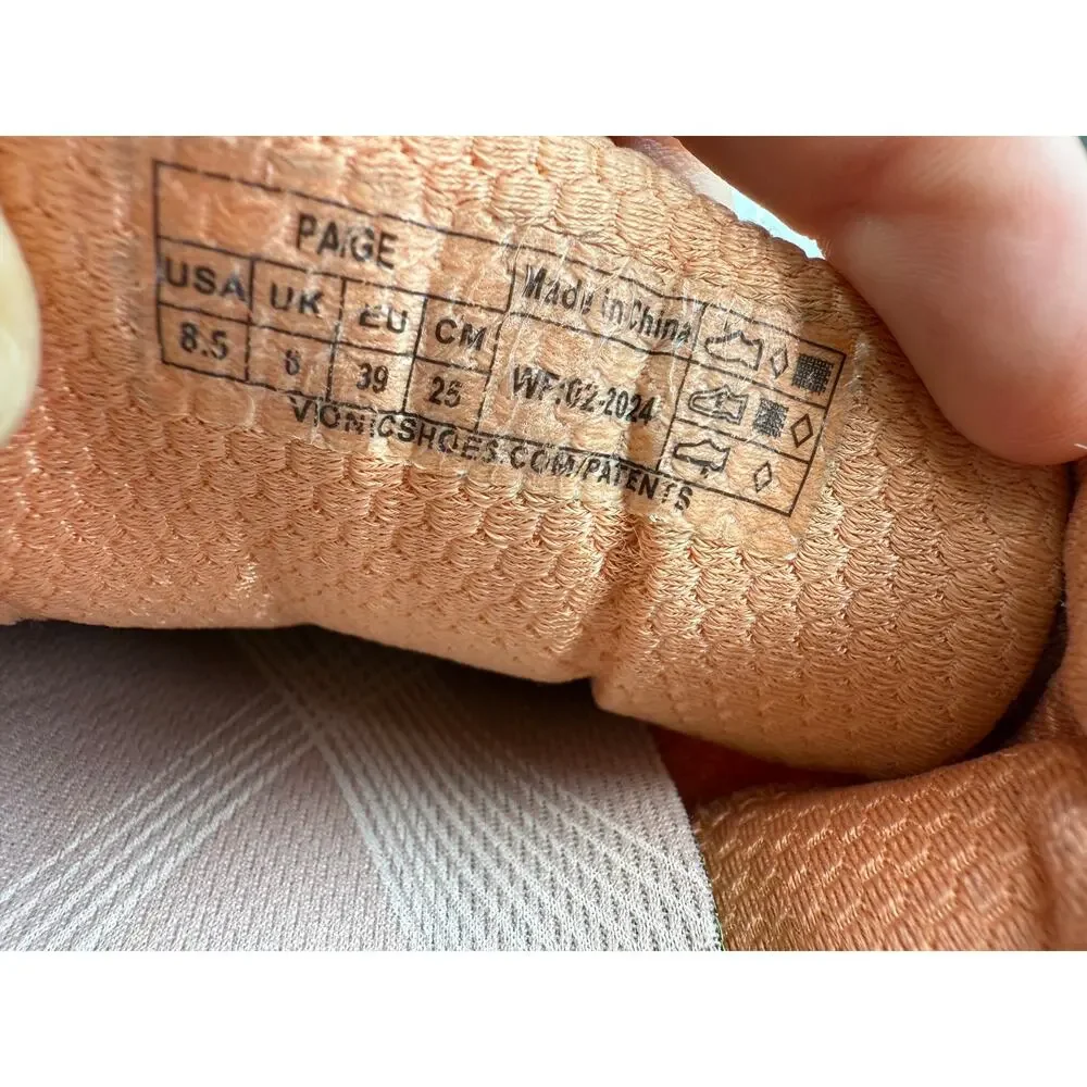 Vionic Paige Nubuck Womens 8.5 Peach‎ Orange Comfort Walking Shoes Arch Support